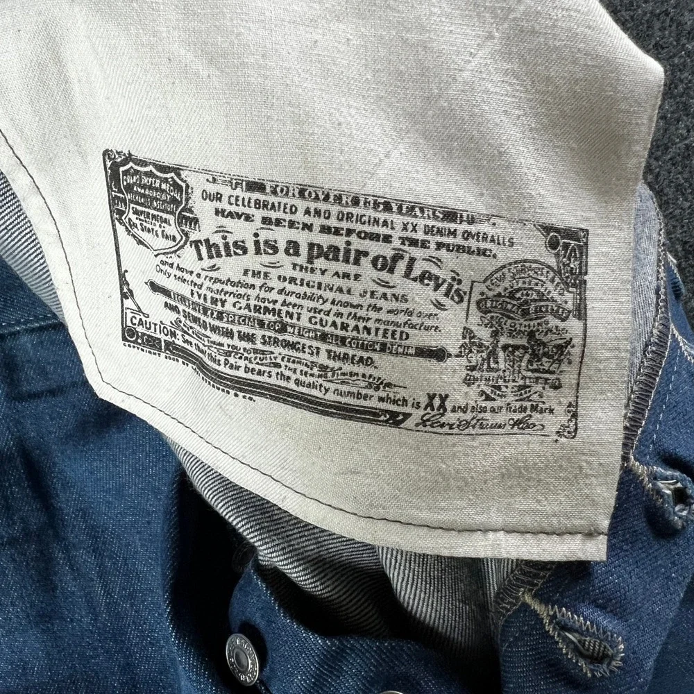 Levi's 501XX‎ Original Fit Blue Jeans Button Fly Mens Measures Size 42x30 Baggy
